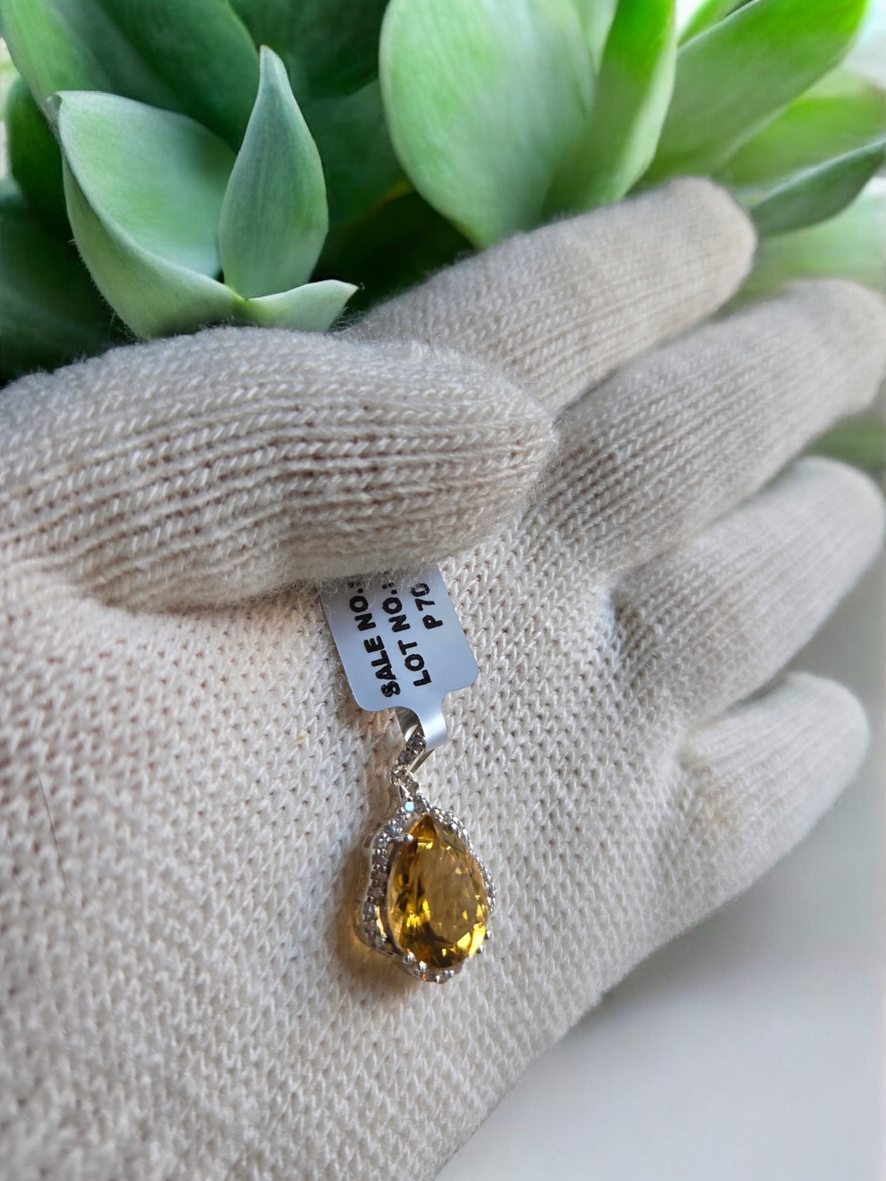 Genuine Citrine Pendant in 925 Silver – Sparkling Teardrop Design - Picture 5 of 11